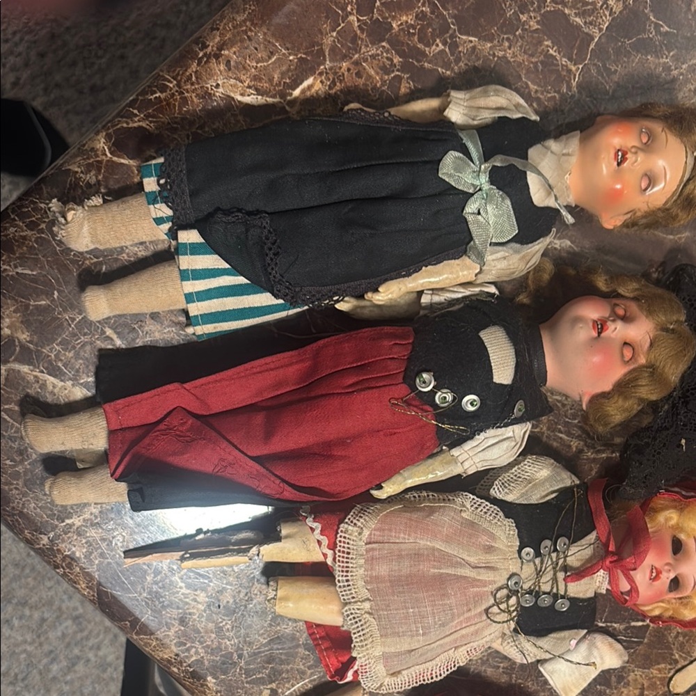 Charming German Antique Dolls. In need of TLC !! $160 takes all, with markings